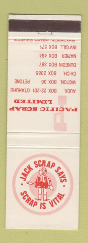 Matchbook Cover - Jack Scrap Pacific Scrap Auckland Wellington New Zealand