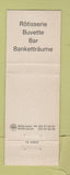 Matchbook Cover - Hotel Zum Storchen Zurich Switzerland