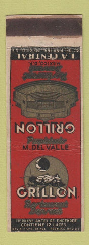 Matchbook Cover - Crillon Restaurant Mexico DF La Central