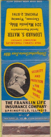 Matchbook Cover - Franklin Life Insurance Cheyenne WY WEAR