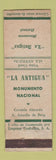 Matchbook Cover - La Antigua Momumento Nacional WORN