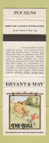 Matchbook Cover - Bryant and May Pub Signs The Bull