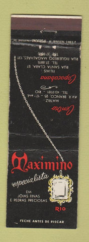 Matchbook Cover - Maximino Rio De Janeiro Brazil