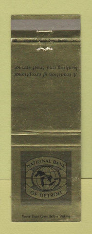 Matchbook Cover - National Bank of Detroit MI