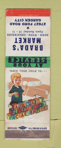 Matchbook Cover - Brada's Market Garden City MI WEAR