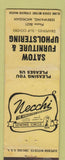 Matchbook Cover - Saton Furniture Upholstering Sebewaing MI Necchi Sewing WEAR