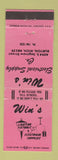 Matchbook Cover - Win's Light Fixture Electrical Burton MI PINK WEAR