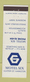 Matchbook Cover - Motel Six Hamilton New Zealand