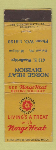 Matchbook Cover - Norge Heat Division Detroit MI