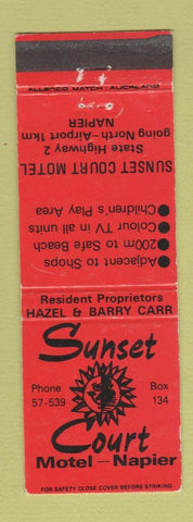 Matchbook Cover - Sunset Court Motel Napier New Zealand
