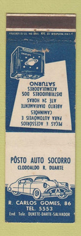 Matchbook Cover - Posto Auto Scorro Auto Parts battery Salvador Brazil