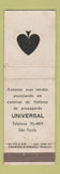 Matchbook Cover - Universal Match Sao Paulo Brazil WEAR