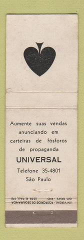 Matchbook Cover - Universal Match Sao Paulo Brazil WEAR
