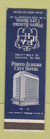 Matchbook Cover - Porto Alegre City Hotel Brazil
