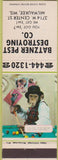 Matchbook Cover - Batzner Pest Destroying Milwaukee WI