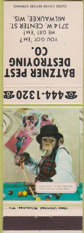 Matchbook Cover - Batzner Pest Destroying Milwaukee WI