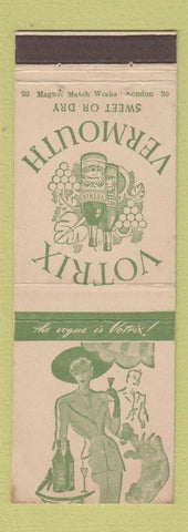 Matchbook Cover - Votrix Vermouth Liquor girlie London
