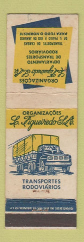 Matchbook Cover - Figueiredo Trucking Sao Paul Rio De Janeiro Brazil WEAR