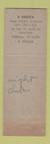 Matchbook Cover - A Baiuca Restaurante Brazil Sao Paulo WEAR