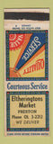 Matchbook Cover - Eltheringtons Market Preston ON