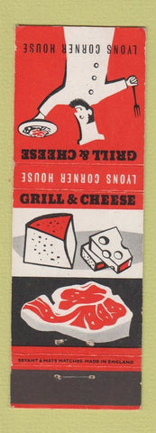 Matchbook Cover - Grill & Cheese Lyons Corner House UK England