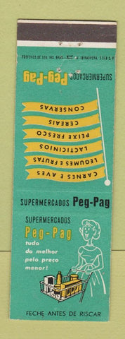 Matchbook Cover - Peg Pag Grocery Brazil girlie