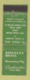 Matchbook Cover - Kingsley Hotel London UK England WEAR