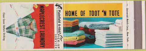 Matchbook Cover - Maplecrest Laundry Plainfield Hillsboro Watchung NJ