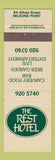 Matchbook Cover - The Rest Hotel Milsons Point Australia