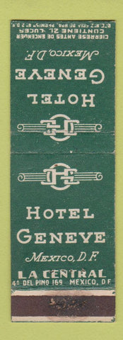 Matchbook Cover - Hotel Geneve Mexico DF La Central WEAR