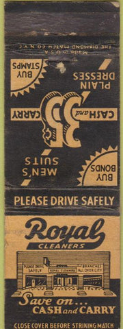 Matchbook Cover - Royal Cleaners WORN