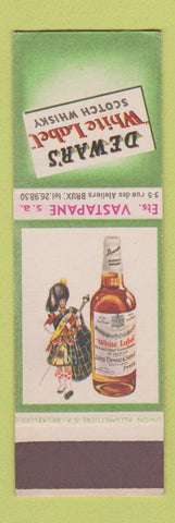 Matchbook Cover - Dewar's White Label Whisky Belgium SAMPLE