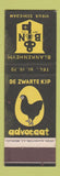 Matchbook Cover - Blankenheym De Swarte Kip Advocaat Belgium