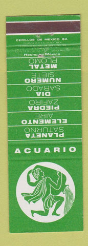 Matchbook Cover - Horoscope Mexico Acuario Aquarius