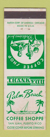 Matchbook Cover - Palm Beach Coffee Shop San Juan Puerto Rico