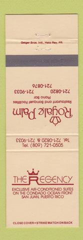 Matchbook Cover - Regency Hotel San Juan Puerto Rico
