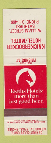Matchbook Cover - Knickerbocker Hotel Motel Bathurst Australia