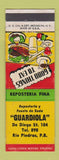 Matchbook Cover - Guardiola Rio Piedras Puerto Rico Restaurant