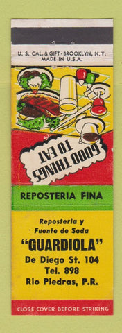 Matchbook Cover - Guardiola Rio Piedras Puerto Rico Restaurant