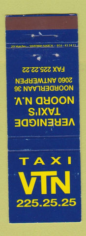 Matchbook Cover - Taxi Verenigde Antwerp Belgium WEAR