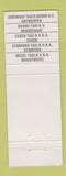 Matchbook Cover - Taxi Verenigde Antwerp Belgium WEAR