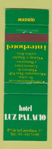 Matchbook Cover - Hotel Luz Palacio Madrid Spain