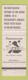 Matchbook Cover - Restaurante Jamaica Sevilla Spain