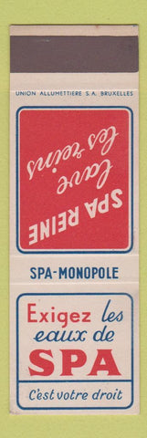 Matchbook Cover - Spa Drinks Monopole Belgium SAMPLE