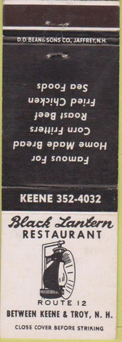 Matchbook Cover - Black Lantern Restaurant Keene Troy NJ