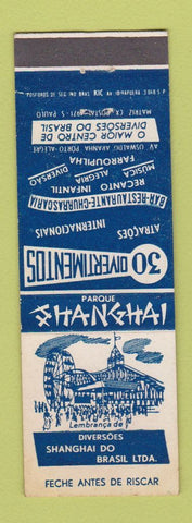 Matchbook Cover - Shanghai Restaurant Brazil Amusement Park Sao Paulo
