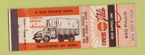 Matchbook Cover - Expresso Helio Trucking Sao Paulo Brazil