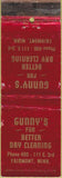 Matchbook Cover - Gunny's Dry Cleaning Fairmont MN