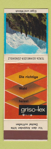 Matchbook Cover - Griso Lex Terza Schweizer Zundholz Switzerland