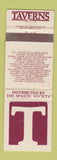 Matchbook Cover - Taverns Spastic Society Australia Hotels WEAR